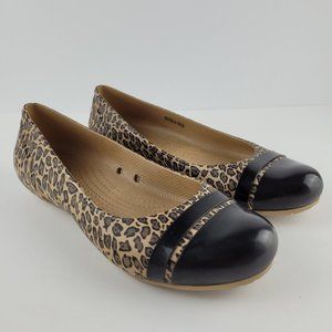 Crocs Women's Cap Toe Leopard Print Flats
